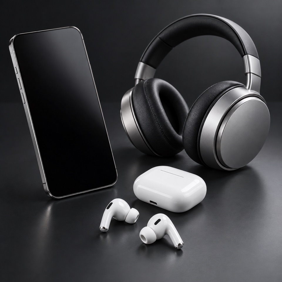 Téléphone et écouteurs génériques sans marque